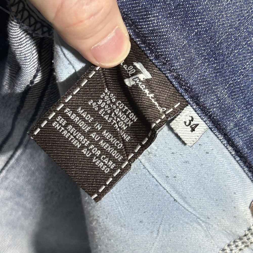 7 For All Mankind A Pkt Bootcut Jeans Men's 34 Blue Medium Wash Denim #3893 - Picture 2 of 10